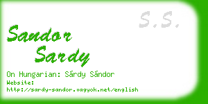 sandor sardy business card